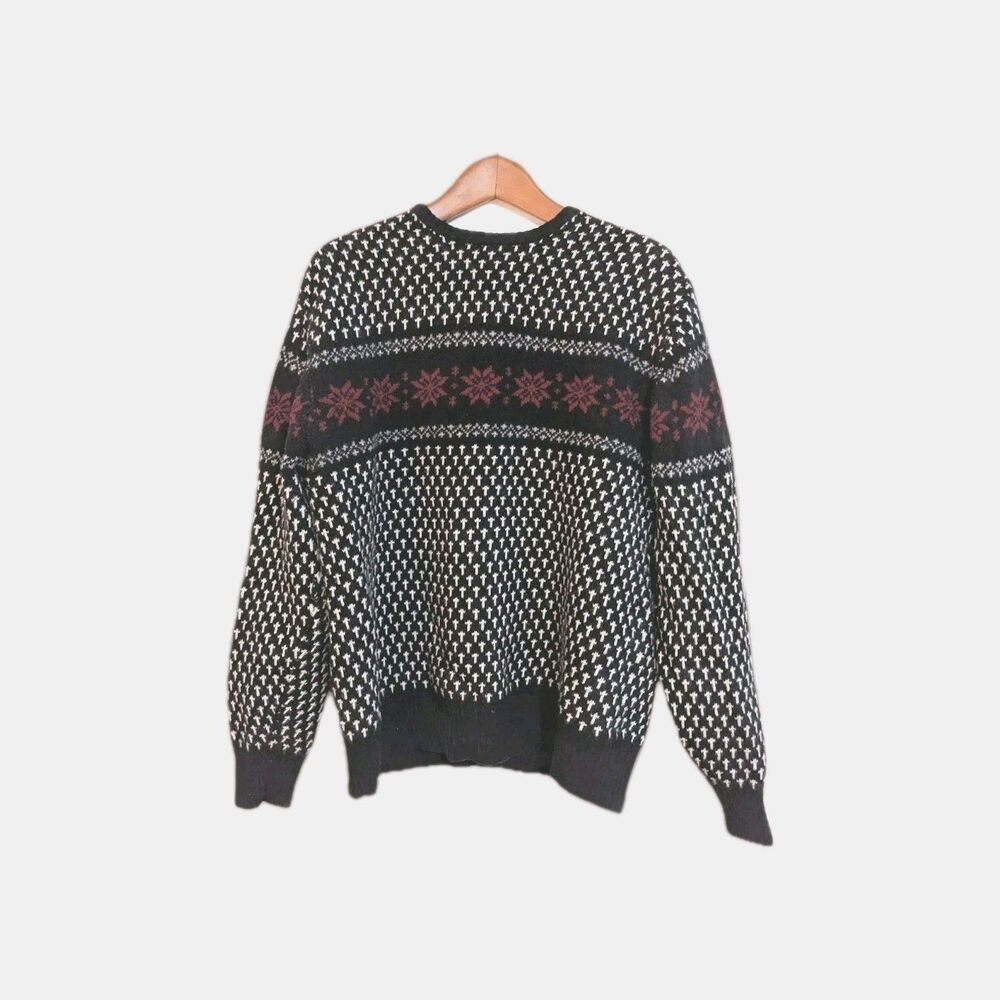DANIEL CREMIEUX  100% Lamb’s Wool Sweater Men’s XL Snow Graphic NWOT